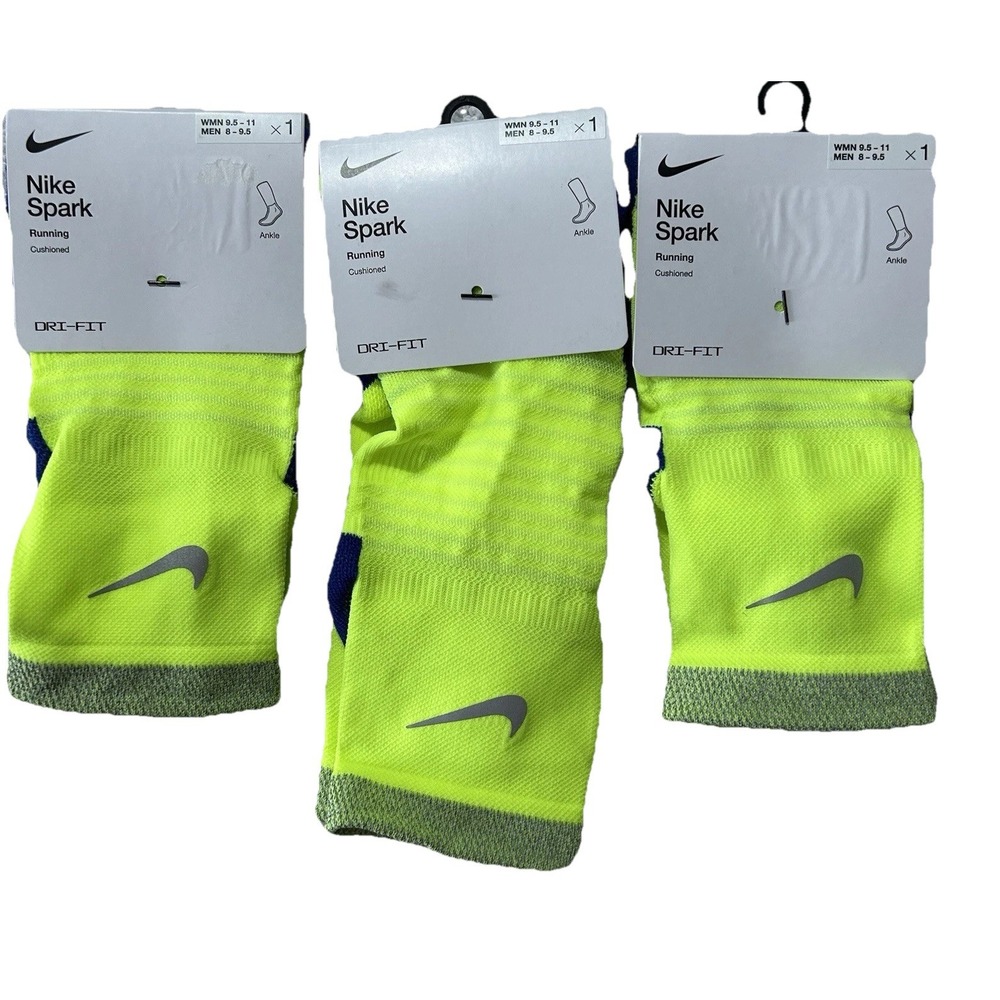 Nike Spark Men's 8-9.5 Yellow Lot of 3 Ankle CU7199-703 Socks (SC)